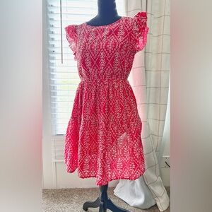 GUC red dress embroidery detail size Large